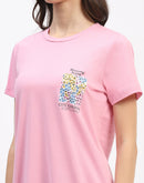 mSECRET Pink Short-Sleeve Tee and Colorful Floral Print Pajama Set