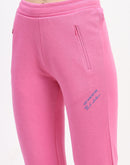 mSECRET Typography Detailing Straight leg Front Zipper Pink Track Bottoms