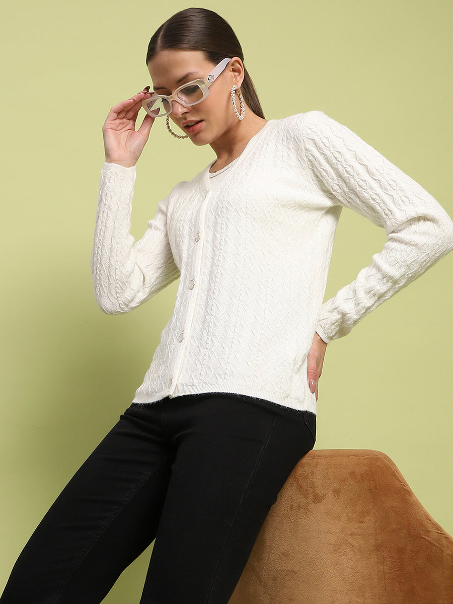 Madame Cable Knit Off White Cardigan