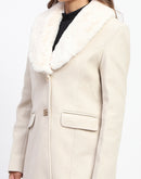 Madame Fur Collared Off White Long Coat