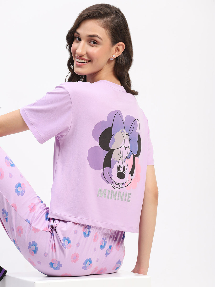 mSECRET Disney Typography Mauve Nightsuit Set