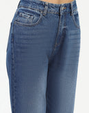 Madame Blue Straight Leg Cotton Denim Jeans