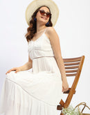 Madame Off White Tiered Cami Cotton Dress