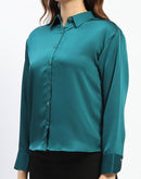 Madame Teal Button Down Shirt