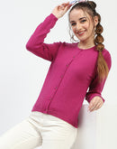 Madame Magenta Button-Up Cardigan