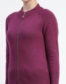 Madame Purple Full-Zip Knit Sweater