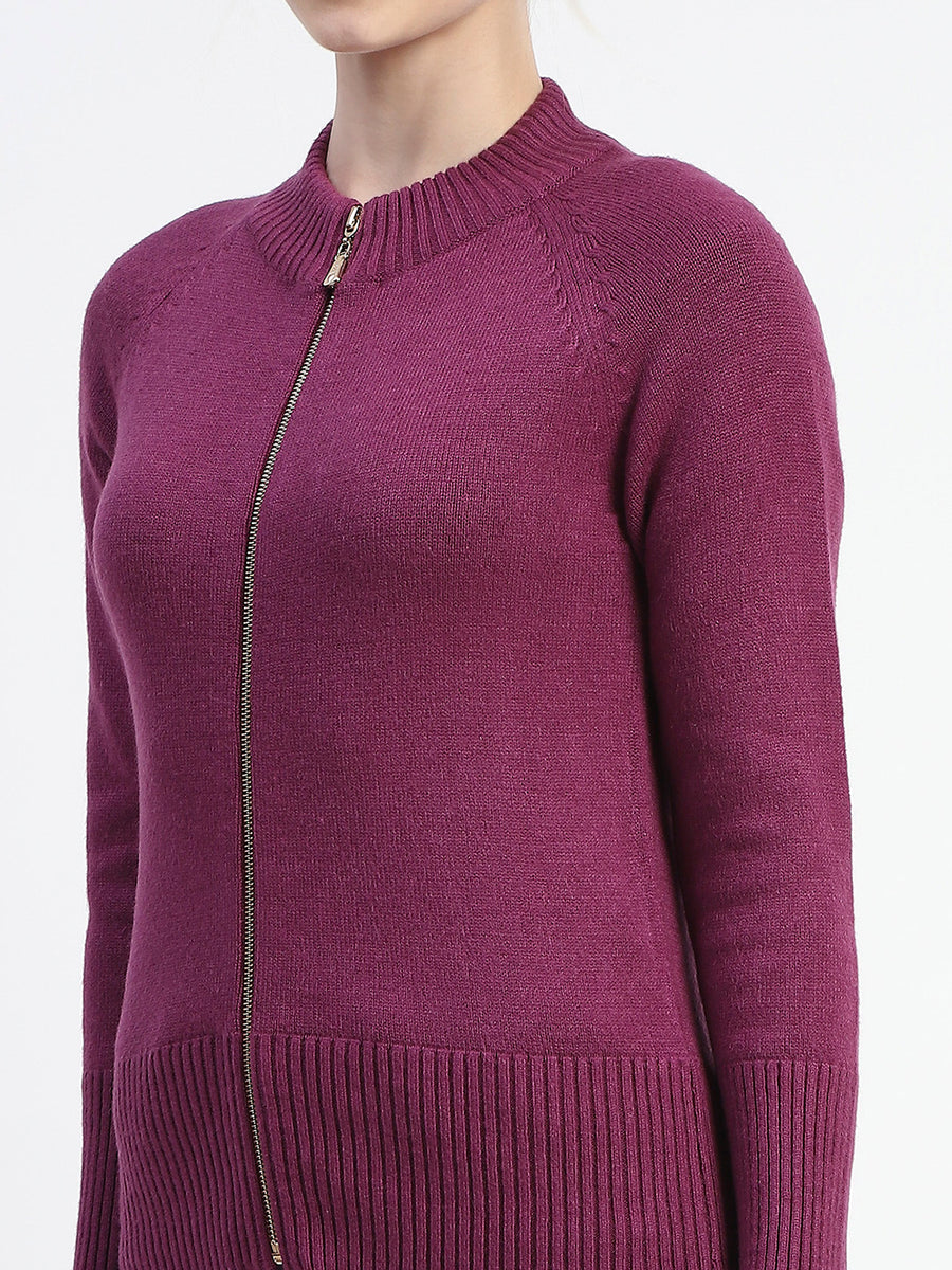 Madame Purple Full-Zip Knit Sweater