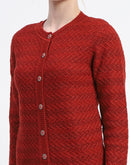 Madame Rust Cable Knit Button Down Cardigan