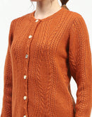 Madame Orange Button-Up Cardigan