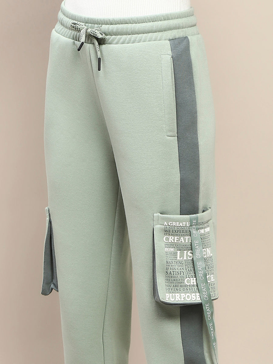 mSECRET Cotton Colorblock Green Track Bottoms