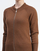 Madame Brown Full-Zip Knit Sweater