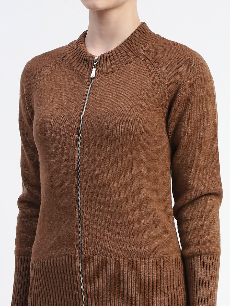 Madame Brown Full-Zip Knit Sweater