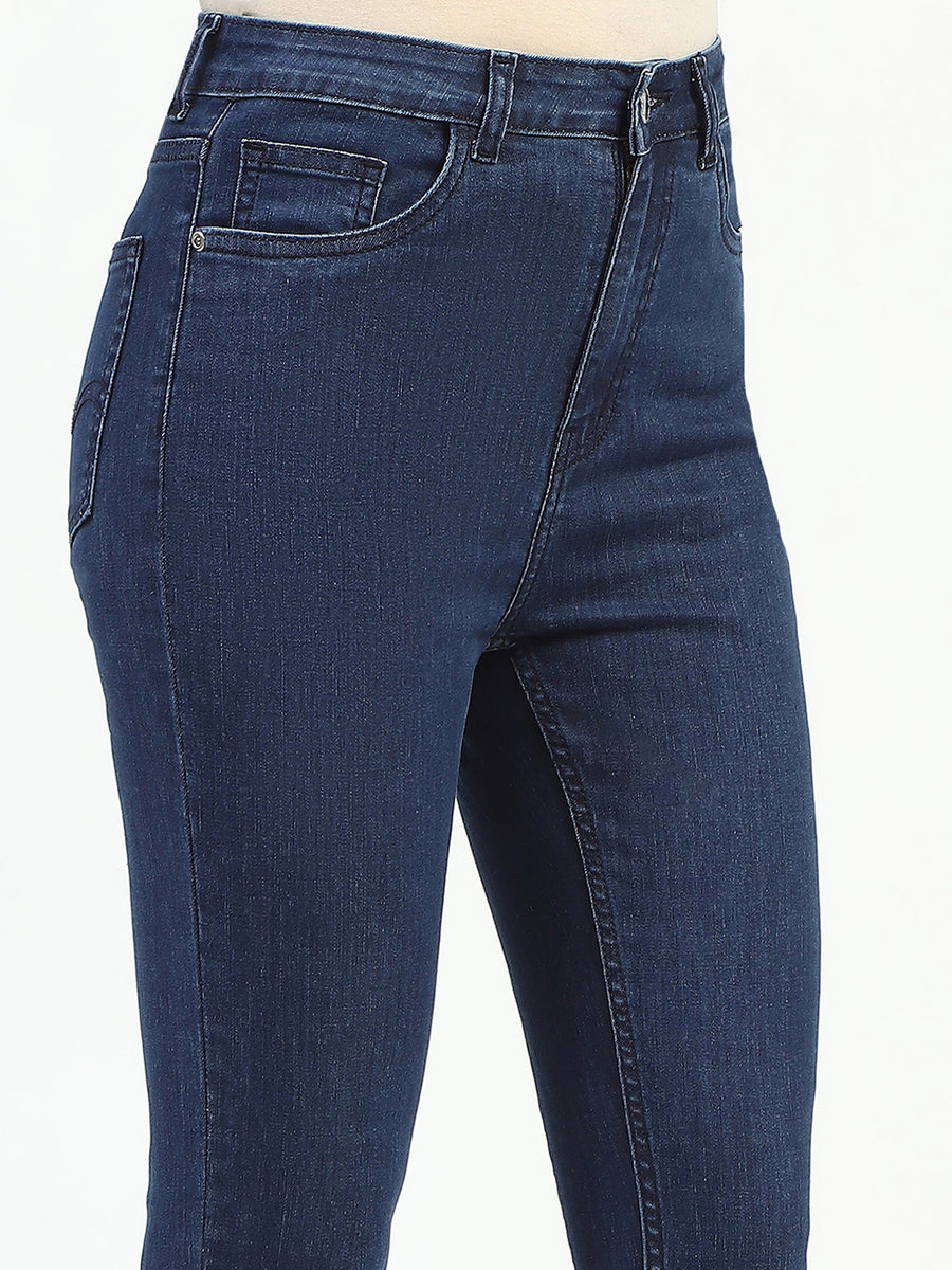 Madame Dark Blue Skinny Fit Cotton Jeans