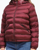 Madame Quilted Cotton Maroon Puffer Jacket