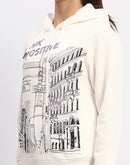 Madame White Graphic Printed Hoodie Sweatshirt