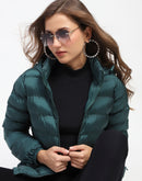 Madame Quilted Cotton Green Puffer Jacket