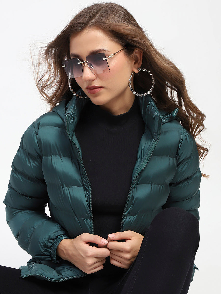 Madame Quilted Cotton Green Puffer Jacket