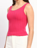 Madame Hot Pink Sleeveless Knit Top