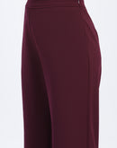 Madame Wide Legged Solid Plum Trousers