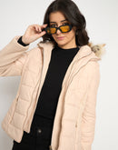 Madame Corduroy Two In One Beige Quilted Jacket