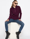 Madame Polar Fleece Half-Zipper Mulberry Sweatshirt