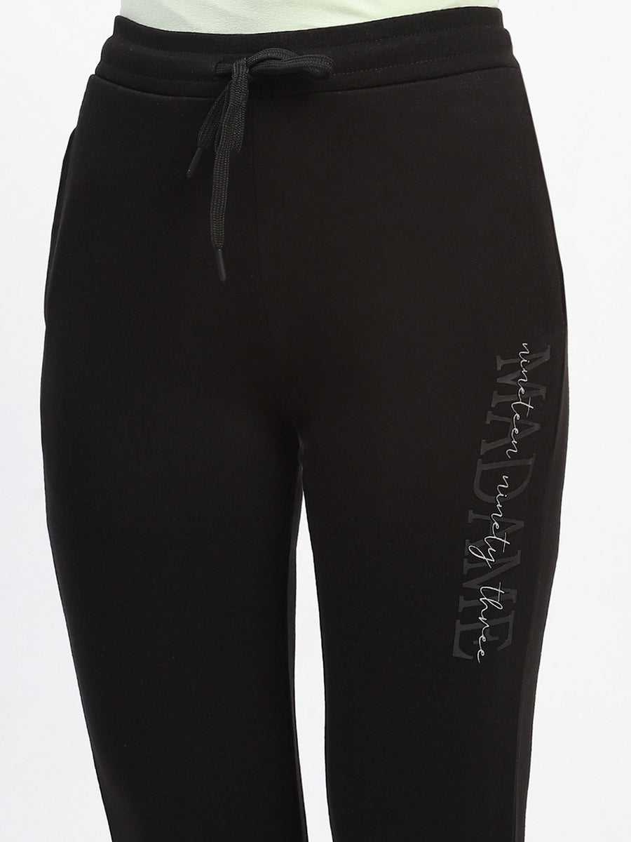 mSECRET Typography Black Track Bottoms