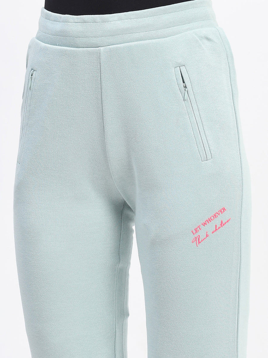 mSECRET Mint Straight-Fit Track Bottoms with Zippered Pockets