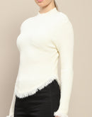 Madame Fur Cuffs and Hem Beige Sweater