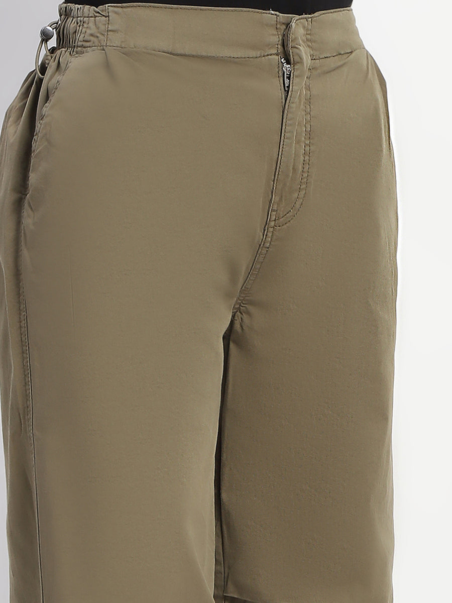 Madame Relax Fit Olive Cotton Joggers