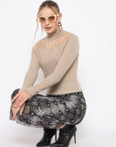 Madame Semi Sheer Fawn Knitted Top