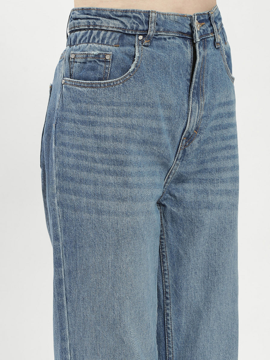 Madame Blue Tapered Fit Cotton Jeans