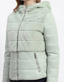 Madame Dual-Textured Mint Puffer Jacket