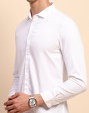 Camla Barcelona Solid Button Down White Cotton Shirt