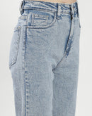 Madame Light Blue Distressed Hem Flared Jeans