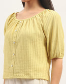 Madame Textured Solid Lime Top