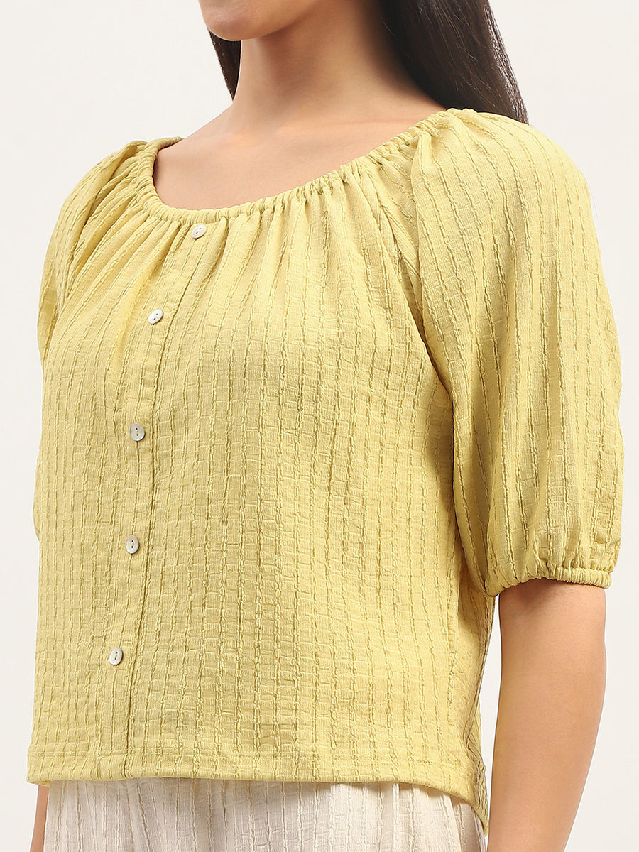 Madame Textured Solid Lime Top