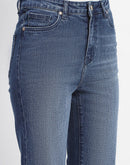 Madame Straight Fit Mid Blue Whiskered Denim