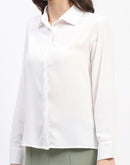 Madame Button Down Solid White Shirt