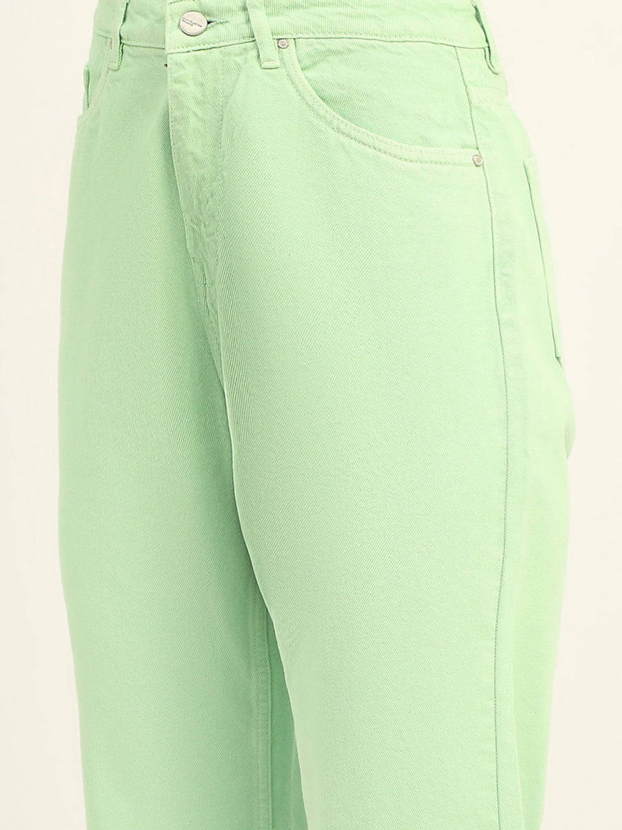 Madame Regular Mid Rise Cotton Green Denim