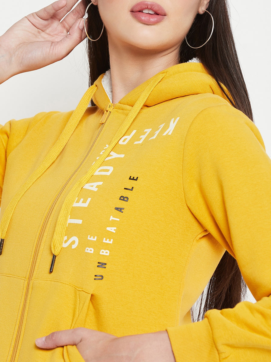 Madame Mustard Hood Neck Sweatshirt | Buy COLOR Mustard Sweatshirt ...