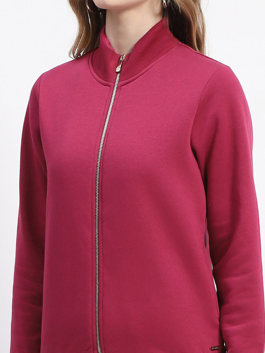 Madame Mock Neck Plum Cotton Sweatshirt