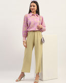 Madame Floral Print Bishop Sleeve Lilac Shirt