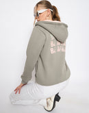 Madame Placement Print Grey Hooded Sweatshirt