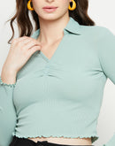 Madame Mint Ribbed Crop Top