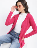 Madame Full Sleeve Button Down Pink Cardigan