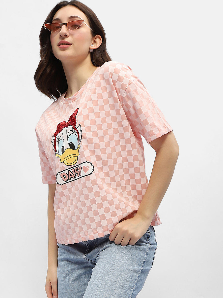 Madame Disney Donald Duck Pink Cotton T-Shirt