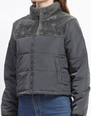 Madame Emerald Green High Neck Quilted Puffer Jacket