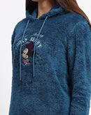 mSECRET Graphic Print Hooded Top and Bottom Teal Night Suit