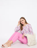 mSECRET Printed Top and Bottoms Lavender Night suit