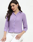 Madame Solid Purple Regular Shirt